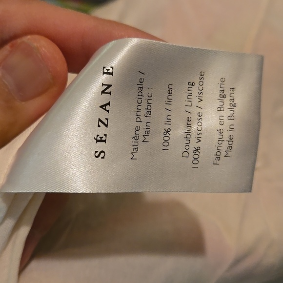 Sezane Melville Heavy Linen Midi Dress w/ Cute Bow Tie Back - Picture 12 of 14